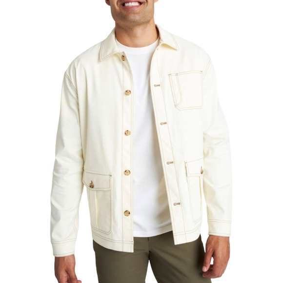 Kit &  Ace 3X Dry Cream Long Sleeve Button Up Men's Size Medium Jacket / Shirt - Picture 1 of 10